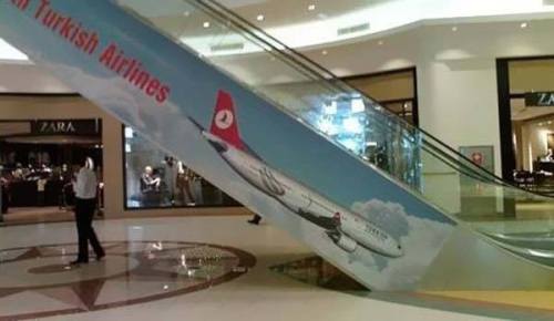 Going down Terrible placement of an airline ad